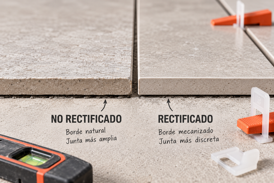Porcelánico rectificado o no rectificado: qué diferencia hay y cuál elegir