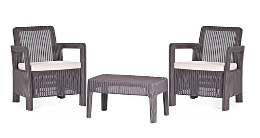 SET TARIFA BALCONY MARRON  RATÁN REDONDO 4,5mm
