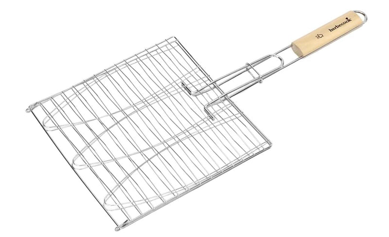 Cargue la imagen en el visor de la galería, PARRILLA PESCADO TRIPLE 48x48 MANGO MADERA- FSC
