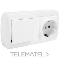 BASE FIJA 2P+T 16A 250V + CONMUTADOR/INTERRUPTOR 1