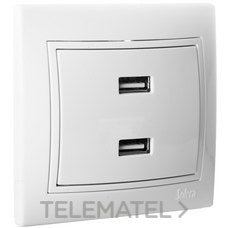 CARGADOR DOBLE USB SERIE EUROPA MONOBLOC INPUT 230