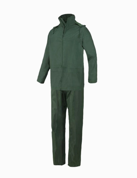 Conjunto impermeable poliéster PVC talla M verde