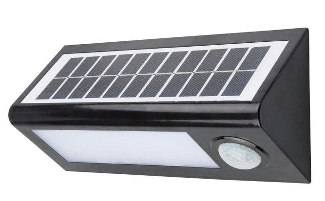 Cargue la imagen en el visor de la galería, APLIQUE LED SOLAR NEGRO SENSOR 27CM 8W
