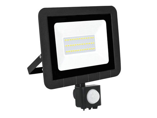 PROYECTOR LED SENSOR PLANO NEGRO  30w.F