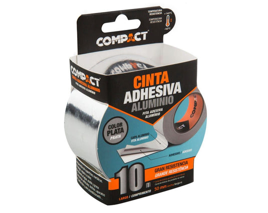 CINTA ALUMINIO COMPACT PLATA 50mmX10MTRS