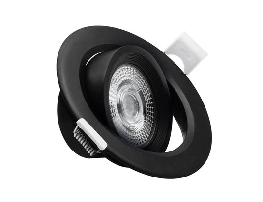 ARO LED BASCULANTE IP20 REDONDO NEGRO 7W. CCT
