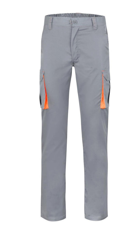 PANTALON BICOLOR MULTIUSOS GRIS NARANJA T.40