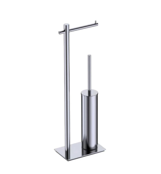 ESCOBILLERO C/PORTAROLLO ACERO INOX ACABADO CROMO