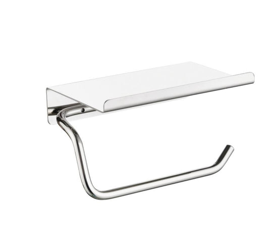 PORTAROLLO C/REPISA ESSENTIAL ACERO INOX ACABADO CROMO