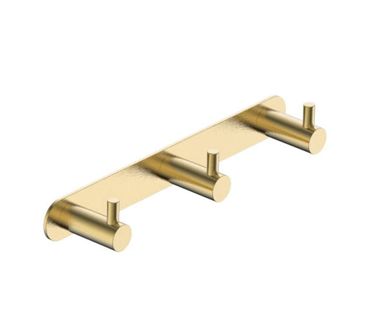 PERCHA TRIPLE ESSENTIAL ORO CEPILLADO