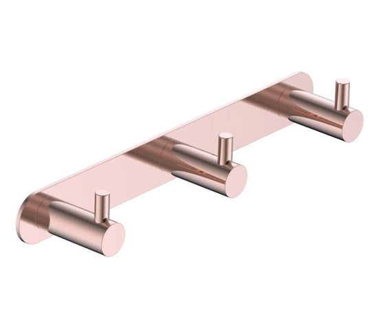 PERCHA TRIPLE ESSENTIAL ORO ROSA CEPILLADO