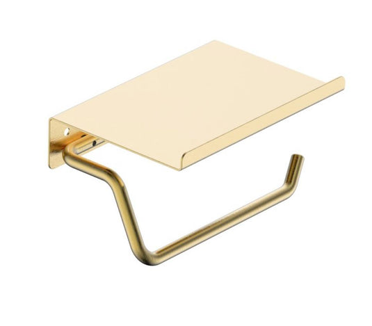 PORTARROLLO C/REPISA ESSENTIAL ORO CEPILLADO